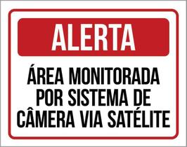 Placa Alerta Área Monitorada Sistema Câmera Satelite 27X35