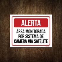 Placa Alerta Área Monitorada Sistema Câmera Satelite 36X46