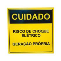 Placa alerta geraçao solar pvc 130x130