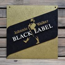 Placa Alto Relevo Black Label Johnnie Walker 44cm