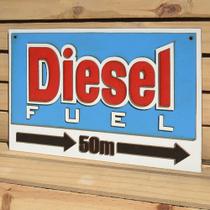 Placa Alto Relevo Diesel Fuel, Carros, Garagem, Decoração 29x32 cm