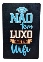 Placa Alto Relevo Frases Tem Wifi Casa Decoração Bar 44cm