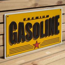 Placa Alto Relevo Gasoline Premium. Decoração 90cm
