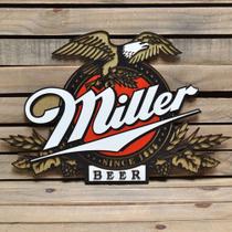 Placa Alto Relevo Miller Cerveja, Bar, Bebidas 90cm