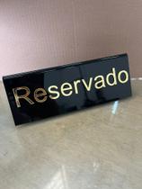Placa Alto Relevo Reservado Casamento Bar Restaurante Festas Preto Com Dourado 1pç Placa Alto Relevo Reservado Casamento Bar Restaurante Festas Preto Com Dourado 1pç