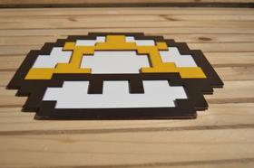 Placa Alto Relevo Toad Amarelo Games Geeks Jogos 90cm