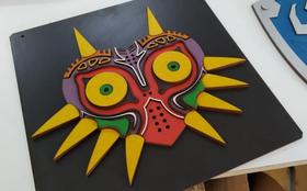 Placa Alto Relevo Zelda Majora's Mask Decoração Gamer 44cm