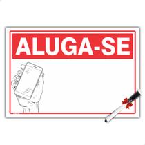 Placa Aluga-se Casa Comércio Terreno Imóvel 30x20cm + Caneta