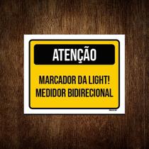 Placa Amarela Atenção Marcador Da Light 27x35