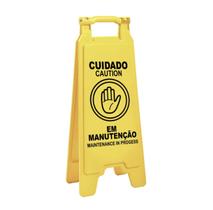 Placa Amarela Cavalete Cuidado em Manutenção Original.