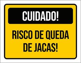 Placa Amarela - Cuidado Risco Queda De Jacas 36X46