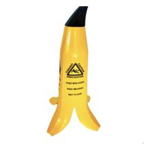 Placa Amarela Sinalizadora Piso Molhado Cone Banana