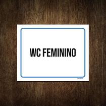 Placa Ambiente Sinalização Setor Wc Feminino 18X23