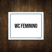 Placa Ambiente Sinalização Setor Wc Feminino 36X46