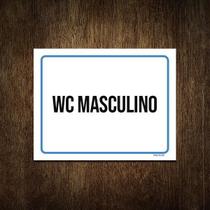 Placa Ambiente Sinalização Setor Wc Masculino 27X35 Placa Ambiente Sinalização Setor Wc Masculino 27X35