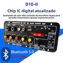 Placa Amplificadora Bluetooth Para Carro 12V 24V 30-120W AUX TF USB Módulo De Áudio Subwoofer Para