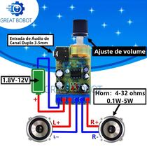 Placa Amplificadora De Áudio Estéreo 2.0 TDA2822M Módulo AUX De Canal Duplo Circuito Integrado DC Placa Amplificadora De Áudio Estéreo 2.0 TDA2822M Módulo AUX De Canal Duplo Circuito Integrado DC