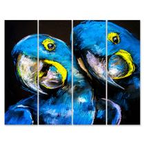 Placa Animais Arara-azul Decorativa Painel Kit 4 Placas Placa Animais Arara-azul Decorativa Painel Kit 4 Placas