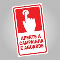 Placa aperte a campainha e aguarde 25x15cm p010