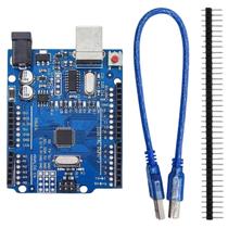 Placa Arduino Uno Rev3 R3 Atmega328 Smd + Cabo Usb + Pinos