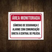 Placa Área Monitorada Câmeras De Segurança E Alarme 27X35