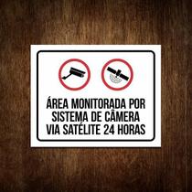 Placa Área Monitorada Por Sistema Segurança Via Satélite 24H
