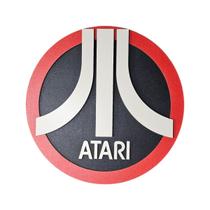 Placa Atari Mdf 3d Retrô Redondo Quadro Decorativo Placa Atari Mdf 3d Retrô Redondo Quadro Decorativo