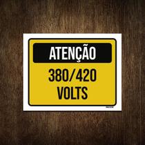 Placa Atenção 380 420 Volts 18X23