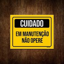 Placa Atenção Cuidado Em Manutenção Não Opere 27x35