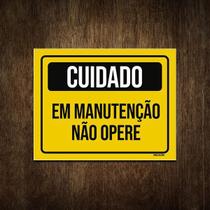 Placa Atenção Cuidado Em Manutenção Não Opere 27X35
