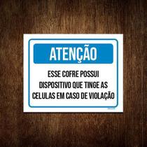 Placa Atenção Esse Cofrre Possui Dispositivo 36X46
