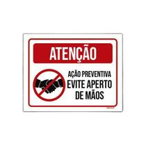 Placa Atenção - Evite Aperto De Mãos 36X46