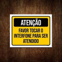 Placa Atenção Favor Tocar Interfone Ser Atendido 36X46