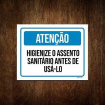 Placa Atenção Higienize O Assenso Sanitário Antes Usar 18x23