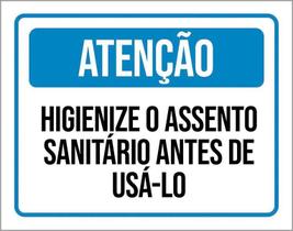 Placa Atenção Higienize O Assenso Sanitário Antes Usar 18X23