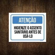 Placa Atenção Higienize O Assenso Sanitário Antes Usar 27X35