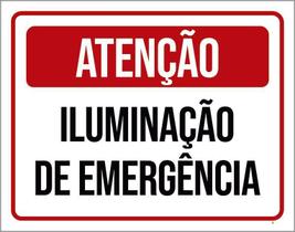 Placa Atenção Iluminação De Emergência 36X46