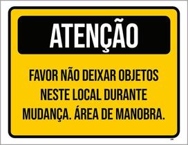 Placa Atenção Não Deixa Objetos Neste Local Mudança 27X35