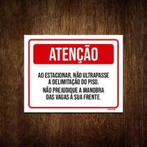 Placa Atenção Não Ultrapasse Delimitação Piso 18X23