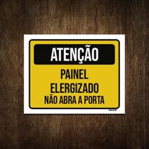 Placa Atenção Painel Energizado Não Abra Porta 36X46