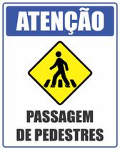 Placa Atenção Passagem De Pedestres 40x50cm Placa Atenção Passagem De Pedestres 40x50cm