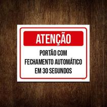 Placa Atenção Portão Fechamento Automático 30 18x23cm 5un Placa Atenção Portão Fechamento Automático 30 18x23cm 5un