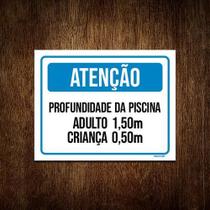 Placa Atenção Profundidade ul Adulto Criança 18X23