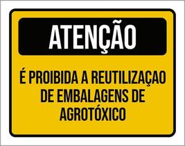 Placa Atenção Proibida Reutilização Embalagem 18X23