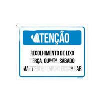 Placa Atenção Recolhimento De Lixo Mantenha Limpo 36X46