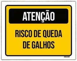 Placa Atenção Risco De Queda De Galhos 18x23cm 10un