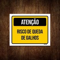 Placa Atenção Risco De Queda De Galhos 18x23cm 10un