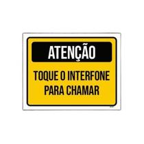 Placa Atenção Toque Interfone Para Chamar 18X23 Placa Atenção Toque Interfone Para Chamar 18X23