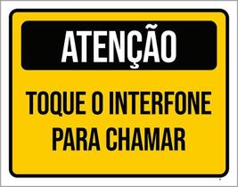 Placa Atenção Toque Interfone Para Chamar 18X23 Placa Atenção Toque Interfone Para Chamar 18X23