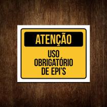 Placa Atenção Uso Obrigatório De Epi'S Sinalização (36X46)